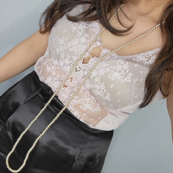 Vintage Peal Necklace Long Faux Pearls - Picture 5 of 5